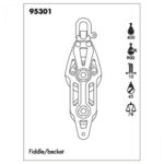 Moitão Nautos 95301 Plain Block 45mm Violino Saída - Imagem 3