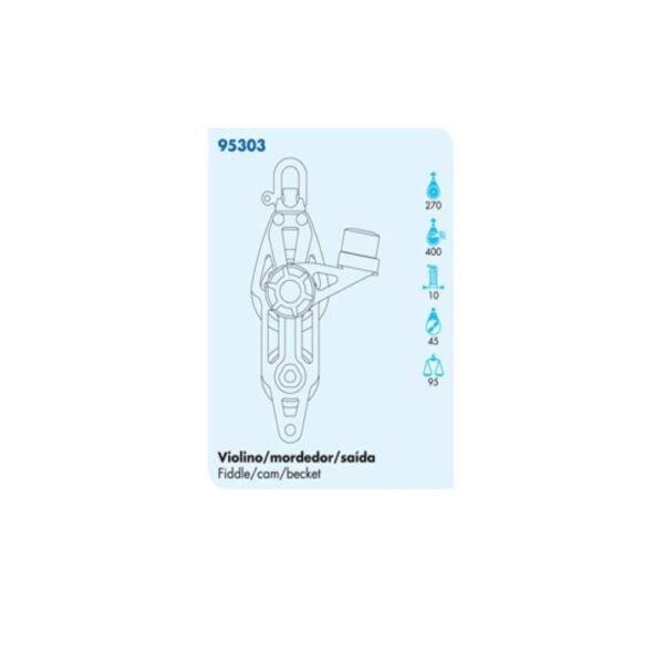 Moitão Nautos 95303 Plain Block 45mm Violino Mordedor Saída - Imagem 2