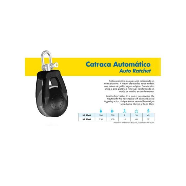 Moitão Nautos Ht2240 Dynamic 40mm Catraca Automática - Imagem 3