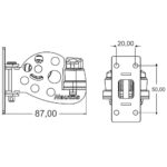 Moitão Pivotante Flip Flop 30mm 90 graus Classe J70 - Imagem 3