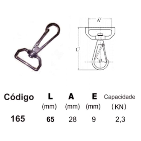 Mosquetão Destorcedor Alça De Capota Inox - Imagem 4
