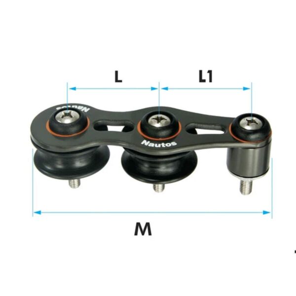 Organizador Nautos 91200N 36mm Duplo Roldanas Nylon - Imagem 4