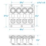 Painel 4 Interruptores Náuticos Led com disjuntor - Imagem 5