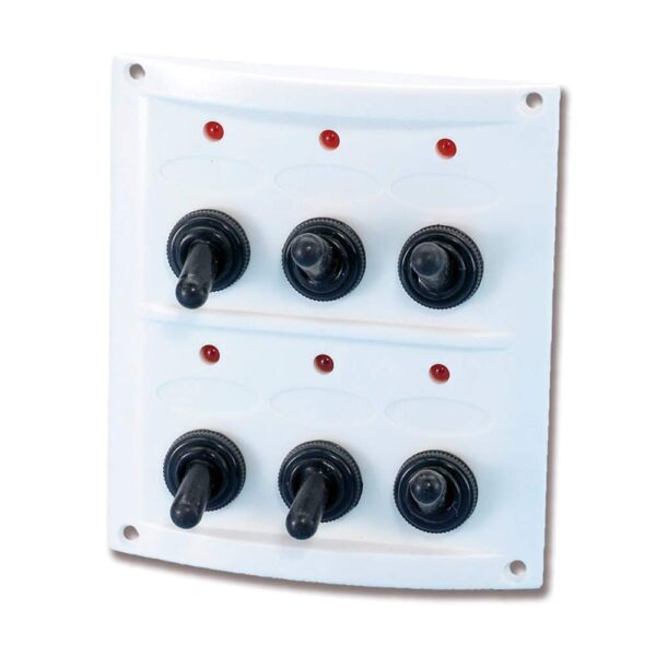 Painel 6 Posições Switch Led 12V Branco Trem - Imagem 4