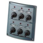 Painel 6 Posições Switch Led 12V Preto Trem - Imagem 2