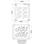 Painel Comando Náutico 4 Posições Led Cinza - Imagem 3