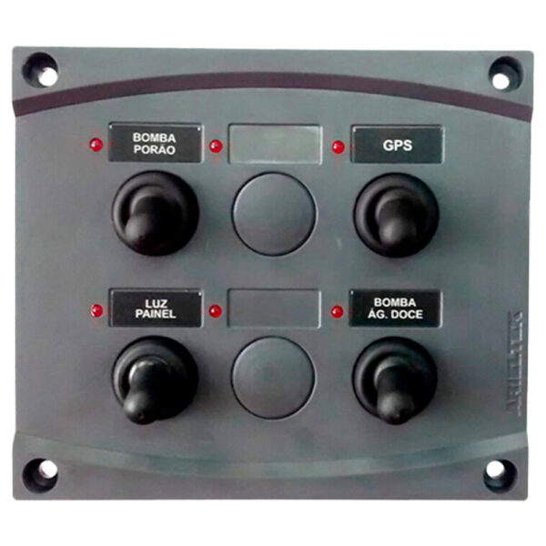 Painel Comando Náutico 4 Posições Led Cinza - Imagem 2