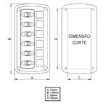 Painel Náutico Comando 6 posições Led Arieltek - Imagem 5