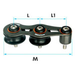 Passador Nautos 91212N 60mm Duplo Roldanas Nylon - Imagem 3