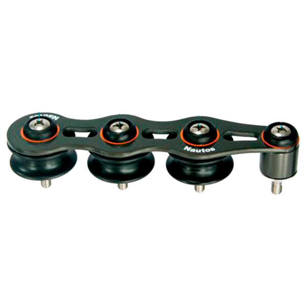Passador Nautos 91215N 60mm Triplo Roldanas Alumínio - Imagem 2