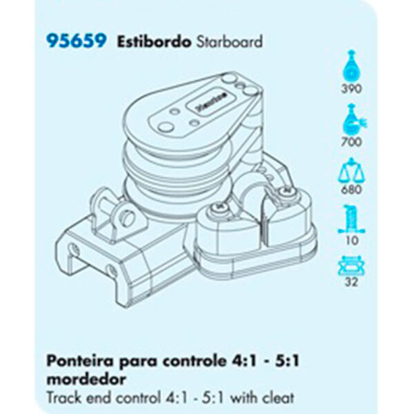 Ponteira Nautos 95659 Controle 4:1 5:1 Mordedor Boreste - Imagem 3