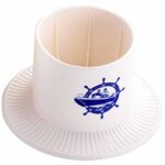 Porta Copos com Ventosa Trem Italy Plástico Branco com Estampa - Imagem 5