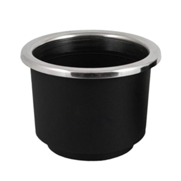 Porta Copo De Embutir Preto Com Inox Grande 110X95mm - Imagem 3