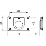 Puxador Retangular Inox com Alça Redonda - Imagem 3