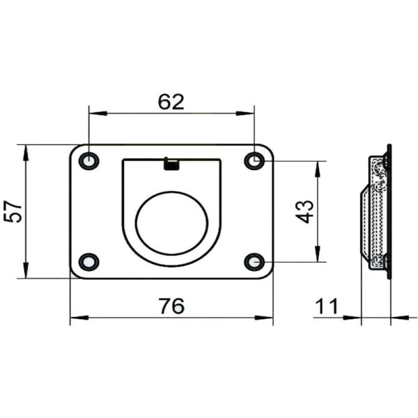 Puxador Retangular Inox com Alça Redonda - Imagem 3