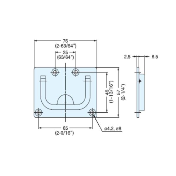 Puxador Náutico Inox Sorriso 76 X 56mm - Imagem 4