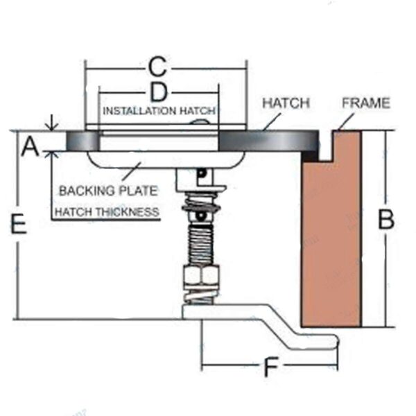 Puxador Náutico Quadrado Inox Com Trava 62 mm - Imagem 3