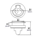 Puxador Trava com Chave Inox 62mm - Imagem 3