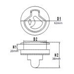 Puxador Trava Inox 62mm - Imagem 3