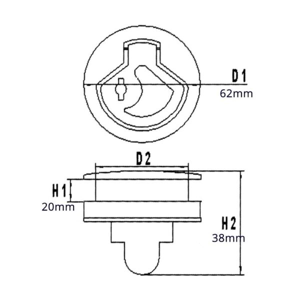 Puxador Trava Inox 62mm - Imagem 3