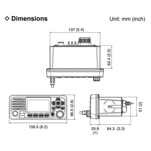 Rádio Marítimo VHF Fixo ICOM IC-M330 Dsc Branco - Imagem 3