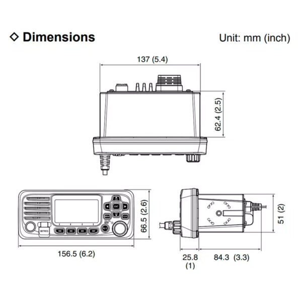 Rádio Marítimo VHF Fixo ICOM IC-M330 Dsc Preto - Imagem 5