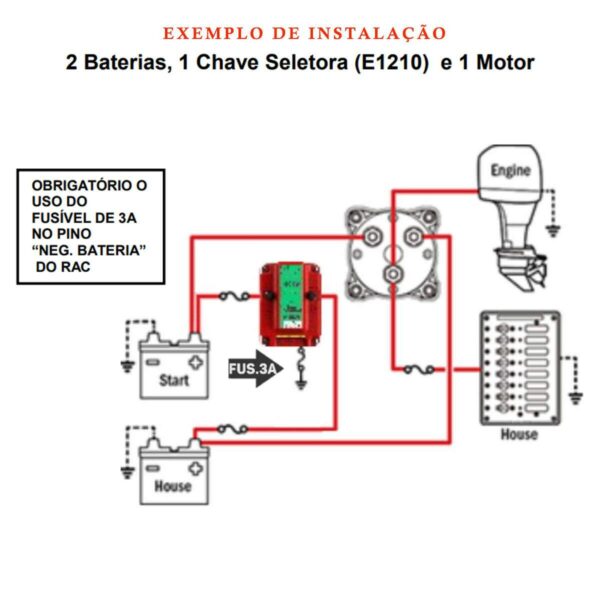 Rele de Carga Automático para Bancos de Baterias Arieltek 105A - Imagem 3