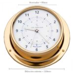 Relógio de Bordo Náutico em Latão Polido 110mm - Imagem 3