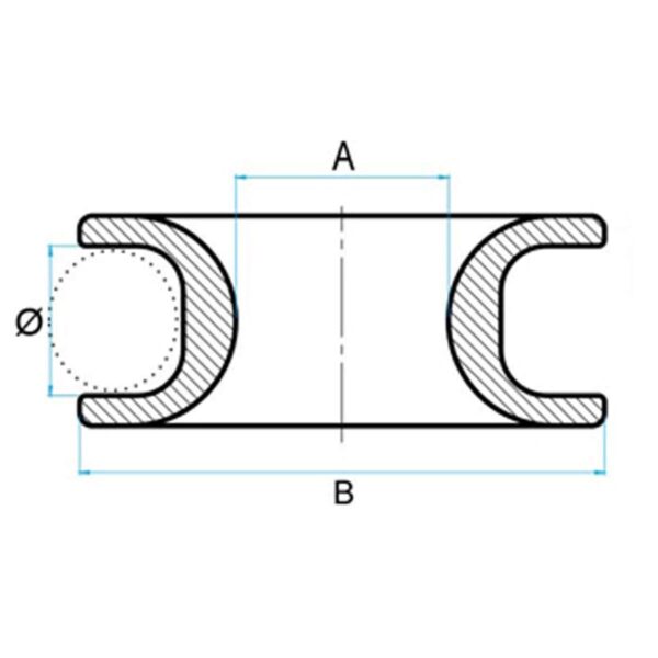 Roldana Nautos 95010 40mm Amarrar Alumínio Anodizado - Imagem 3