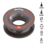 Roldana Nautos 95011 60mm Amarrar Alumínio Anodizado - Imagem 4