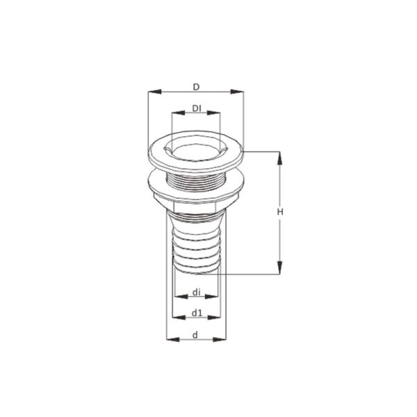 Saída D Água Náutica 1 1/8 Plástico - Imagem 3