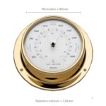 Termo-Higrômetro Náutico em Latão Polido 110mm - Imagem 3