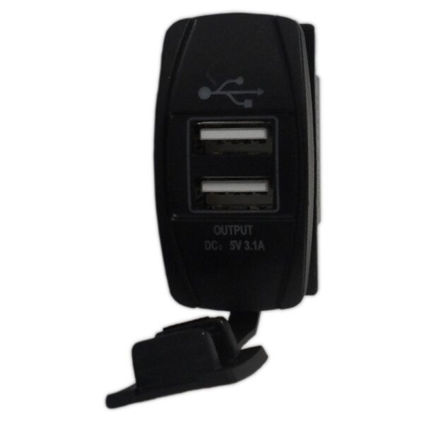 Tomada Retangular Usb Plástico Fêmea 3.1A 12/24V - Imagem 4