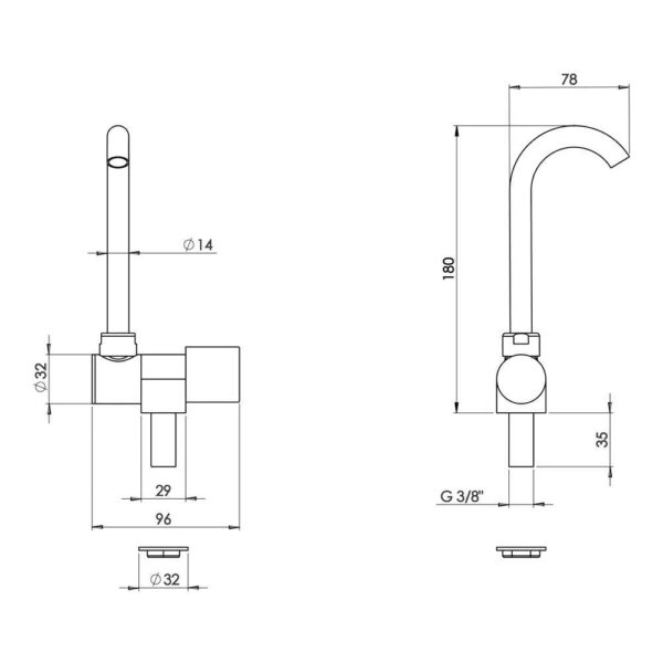 Torneira Giratória Dobrável Bronze Cromado 185x96mm - Imagem 3