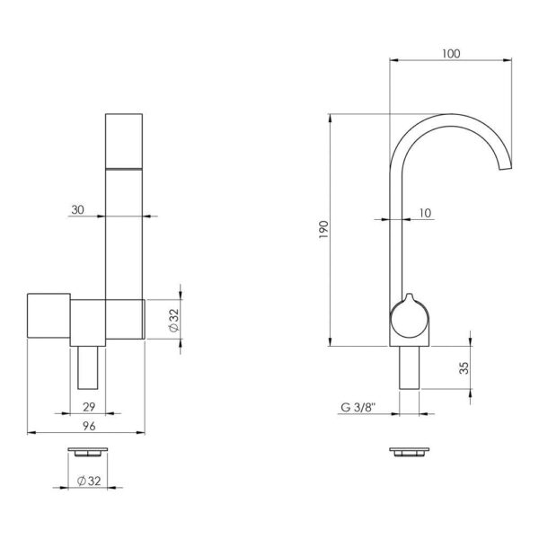 Torneira Náutica Dobrável Bronze Cromado 190x98mm - Imagem 3