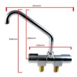 Torneira Náutica Misturador Giratória Dobrável Bronze Cromado 220x155mm - Imagem 4