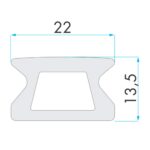 Trilho Nautos 91734 22H 1000mm Standard Genoa Battencar - Imagem 3