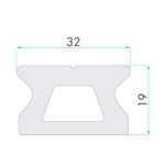 Trilho Nautos 91735 32H 1000mm Controle Furos Stop - Imagem 3