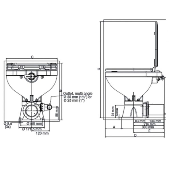 Vaso Sanitário Náutico Elétrico Matromarine 12V - Imagem 4