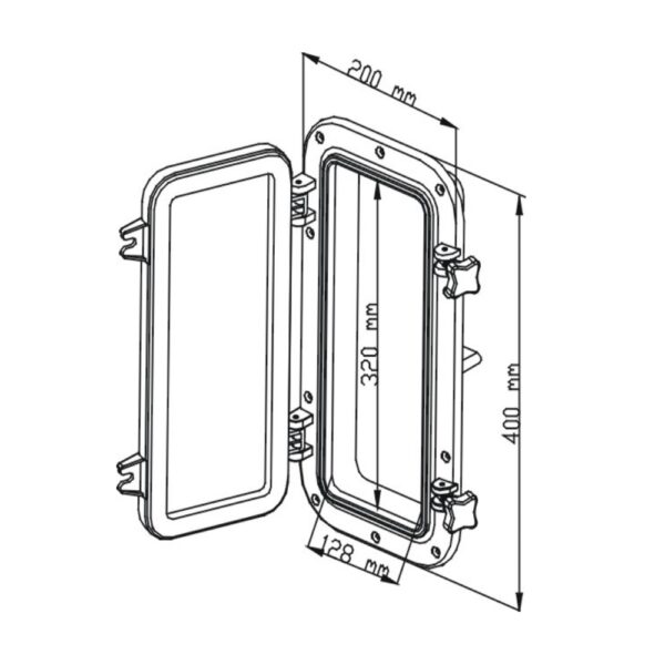 Vigia Retangular 20X40cm Plástico Branca - Imagem 3
