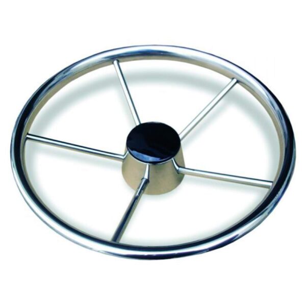 Volante Náutico Timão Inox 350mm Tampa Preta - Imagem 3