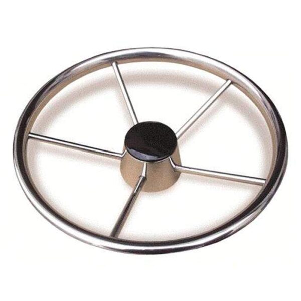 Volante Náutico Timão Inox 390mm Tampa Preta - Imagem 3