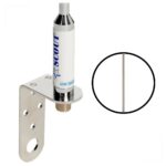 Antena VHF 100cm Inox e Suporte para Mastro de Veleiros