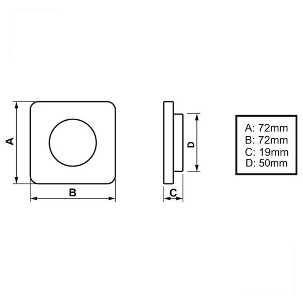 Luminária Náutica Cabine Quadrada Branco Frio 24V Arieltek - Imagem 3