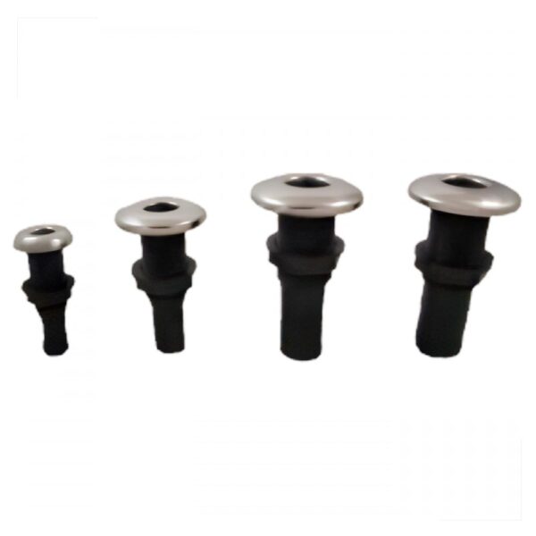 Saída De Água Náutica 1 Pol Plástico Com Acabamento Em Inox - Imagem 3