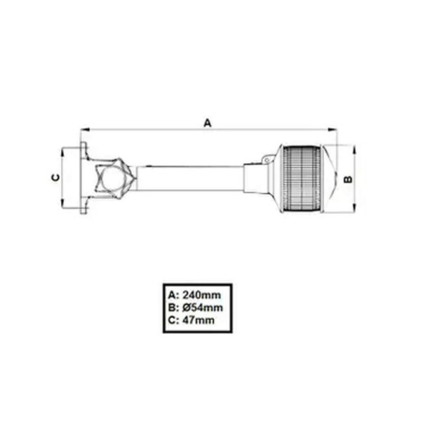 Luz Alcançado Estrobo Redondo Articulado 12V Arieltek - Imagem 4