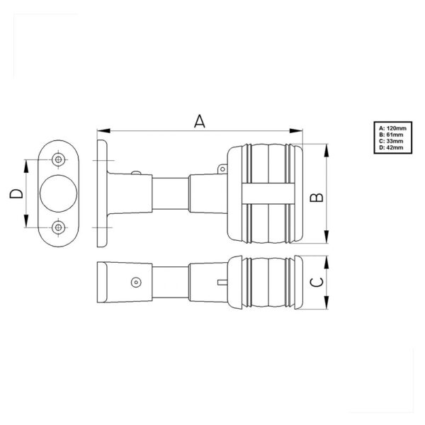 Luz de Alcançado Estrobo Retangular Preta Arieltek - Imagem 3