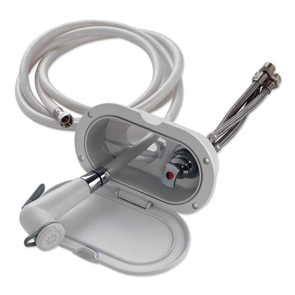 5f52478b715195803c9eb2b23309d6f9-1.jpg Chuveiro De Popa Misturador Caixa e Mangueira de 4mts - Imagem 1