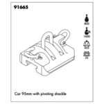 Carro Traveler Nautos 91665 32H 95mm Manilha Pivotante - Imagem 3