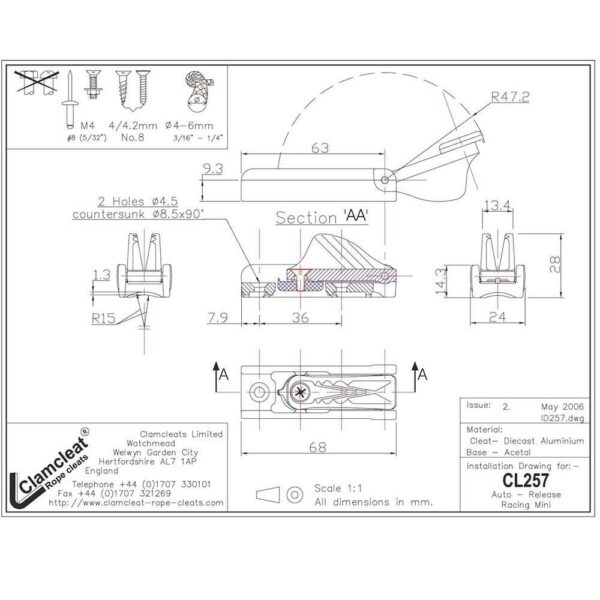 Clamcleat Cl257 Em Alumínio - Imagem 3